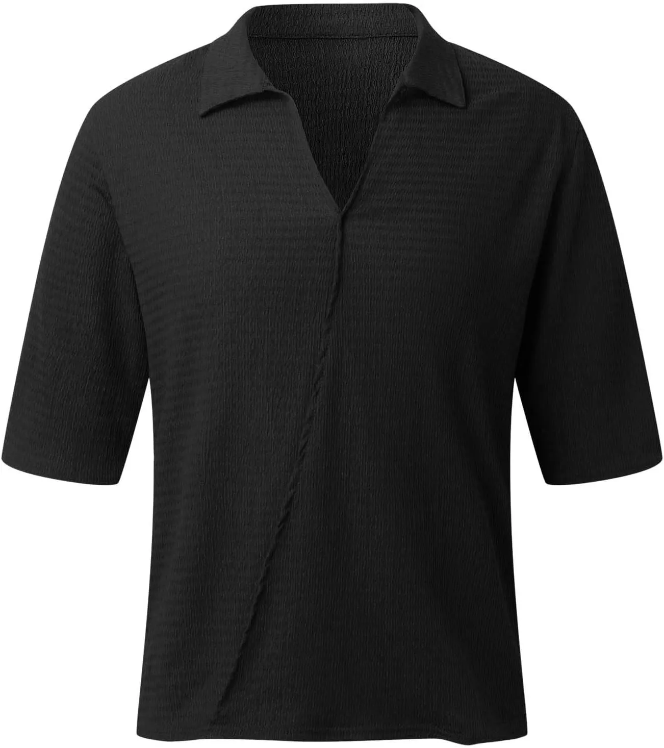 Men's Cotton Linen Set Half Sleeve Henley Shirts Casual Beach Pants Summer Yoga Outfits 2 Pieces