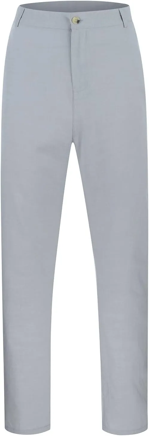 Men's Linen Blend Dress Pants Lightweight Straight Leg Casual Trouser Summer Breathable Comfy Beach Pants