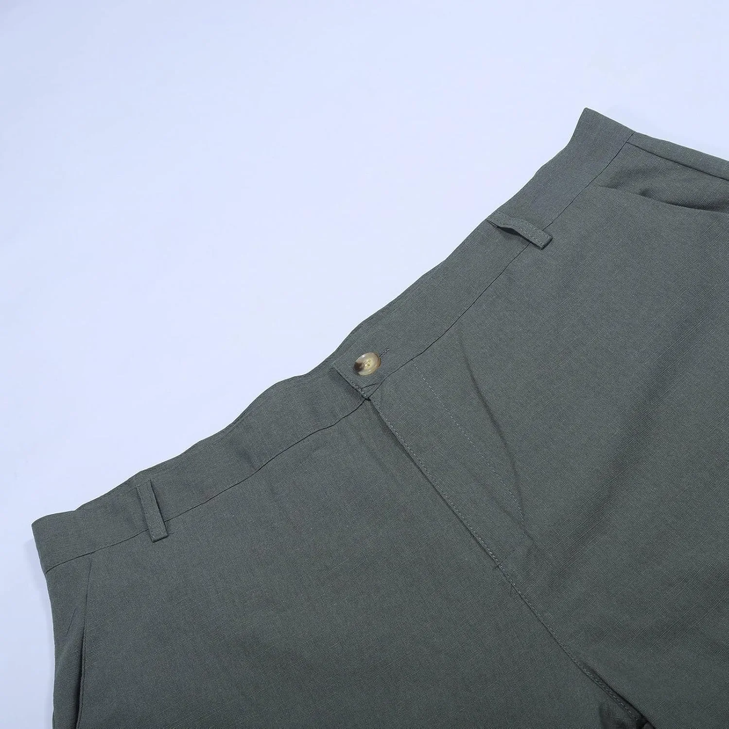 Men's Linen Blend Dress Pants Lightweight Straight Leg Casual Trouser Summer Breathable Comfy Beach Pants