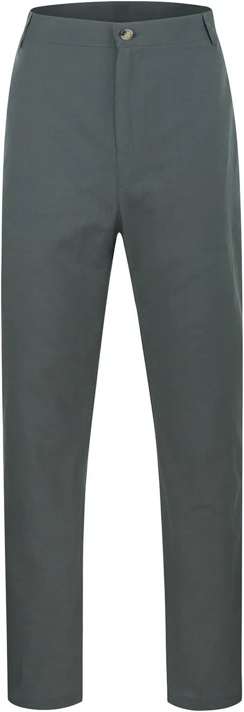 Men's Linen Blend Dress Pants Lightweight Straight Leg Casual Trouser Summer Breathable Comfy Beach Pants