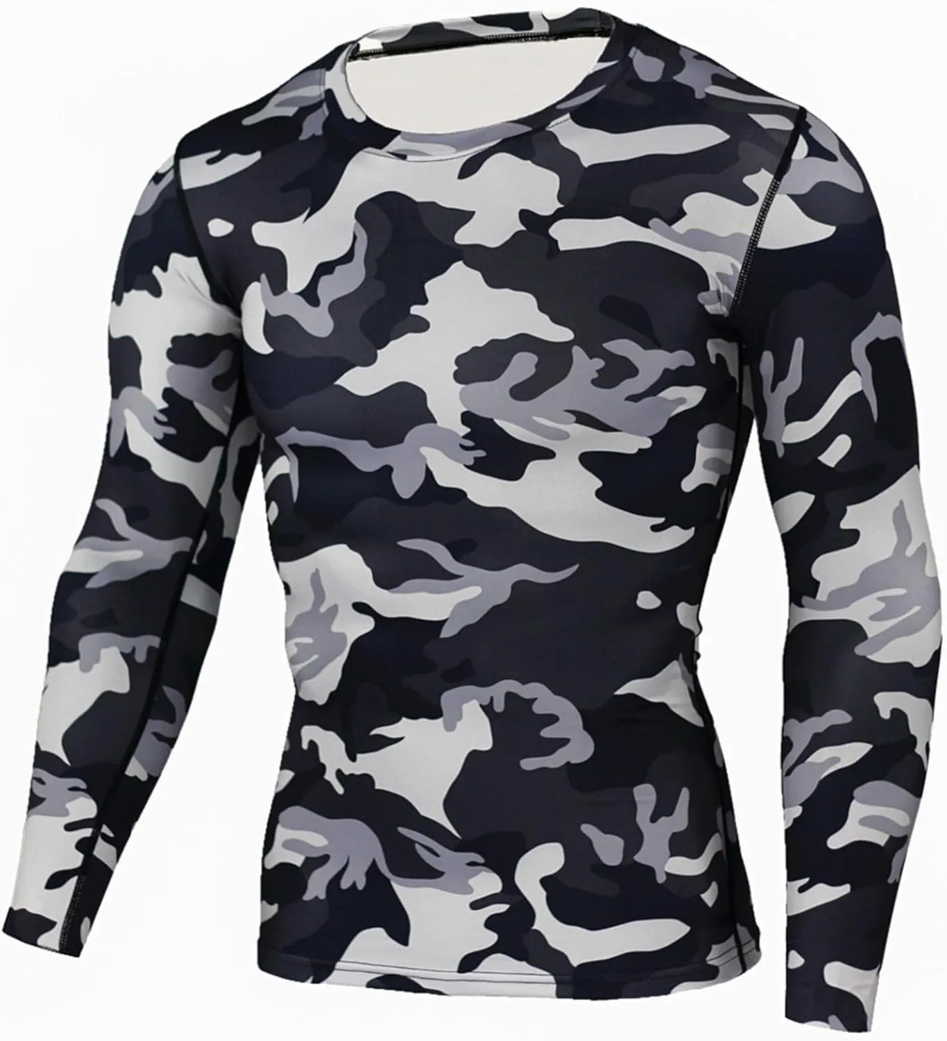 Mens Military Shirt Long Sleeve Camo Army Tactical Tops Fall Winter Tee Long Underwear Top Outdoor Hiking Shirts
