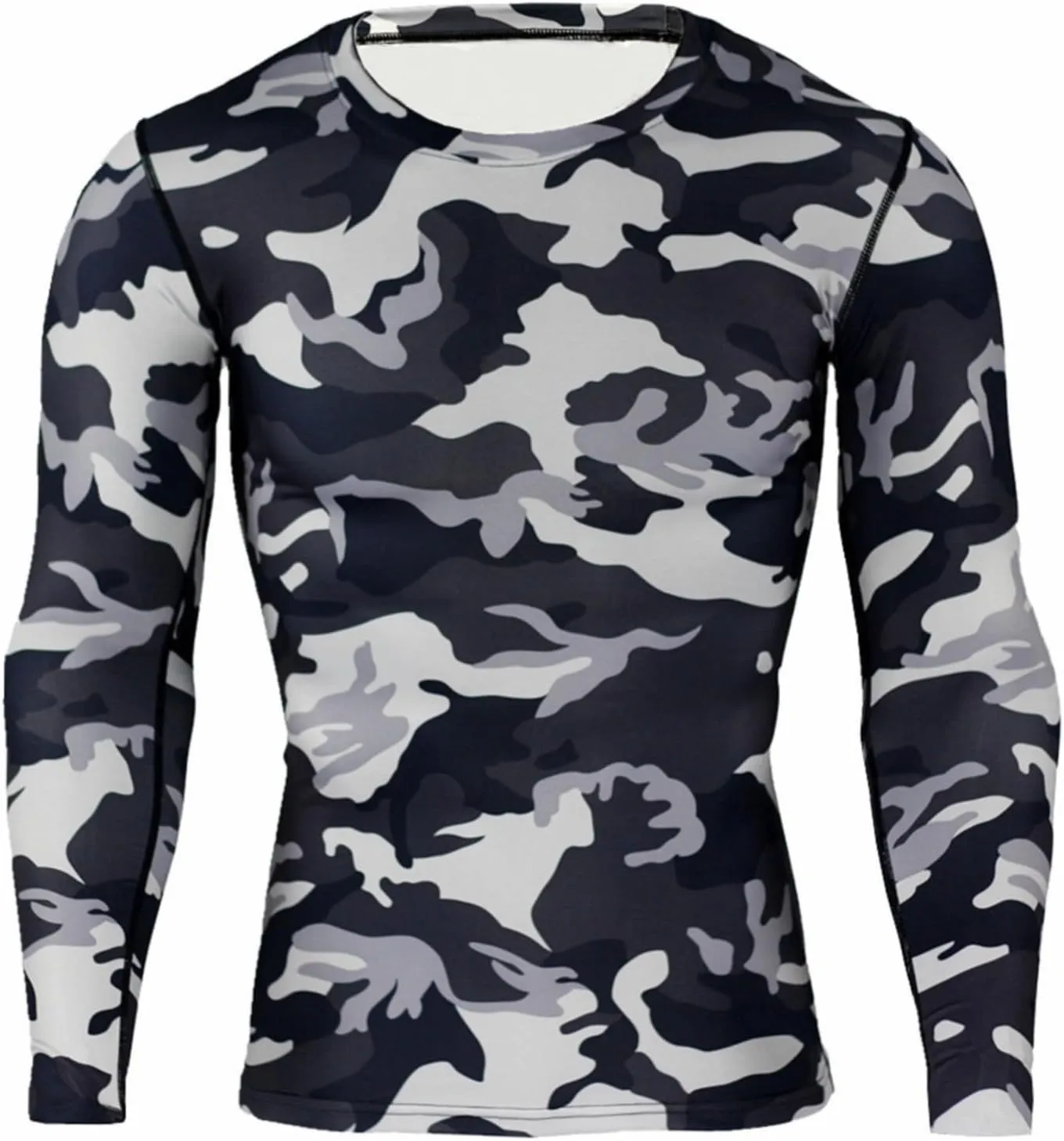 Mens Military Shirt Long Sleeve Camo Army Tactical Tops Fall Winter Tee Long Underwear Top Outdoor Hiking Shirts
