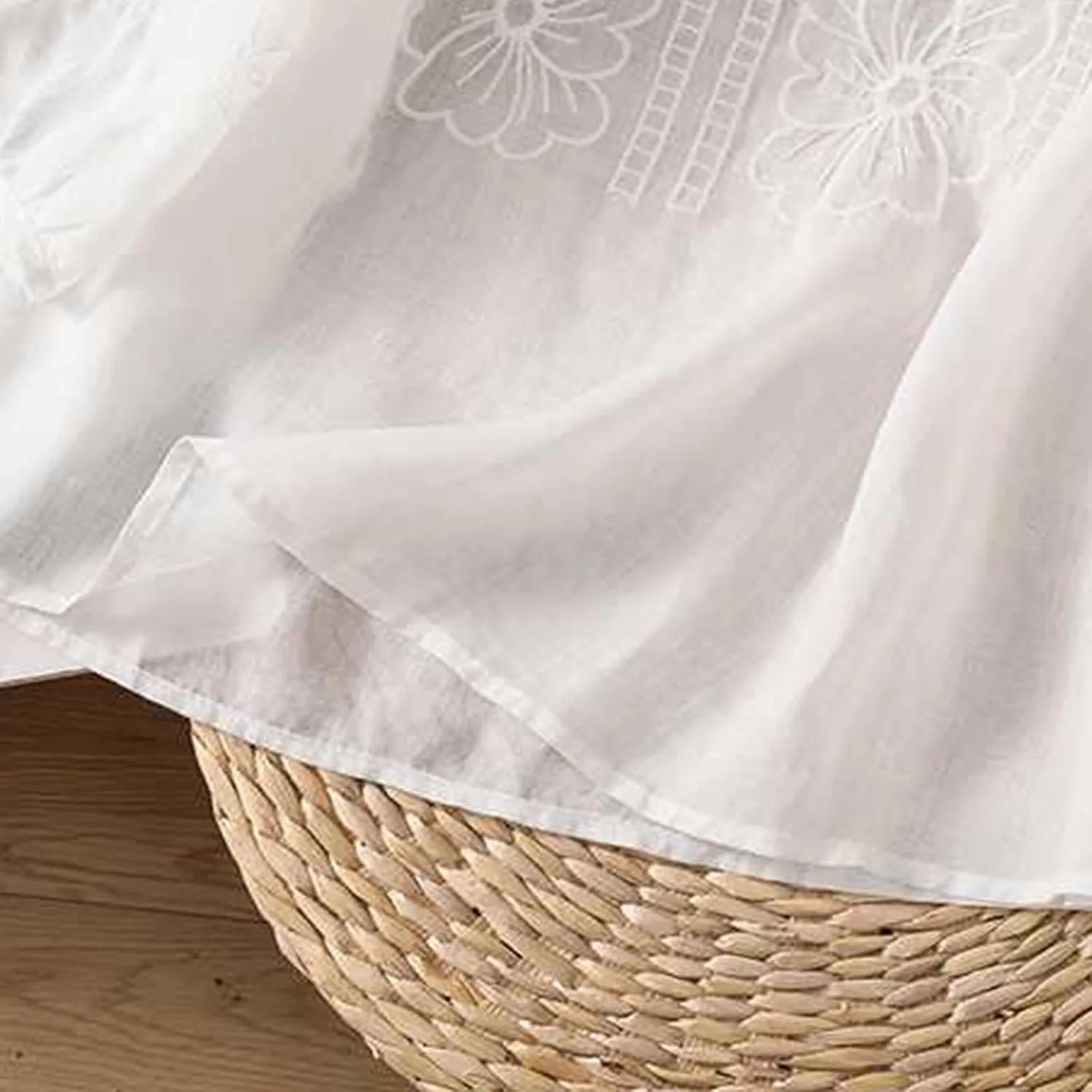 Mexican Embroidered T-Shirt for Women Summer Cotton Linen 3/4 Sleeve Boho Peasant Shirts Loose Vintage Hippie Tops