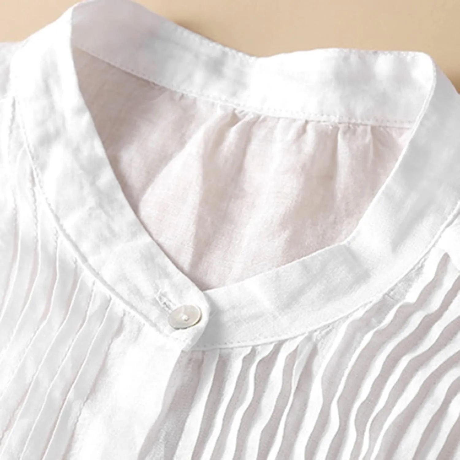 Mexican Shirts for Women Summer Embroidered Blouse Casual Short Sleeve Round Neck Top Cotton Linen Shirt
