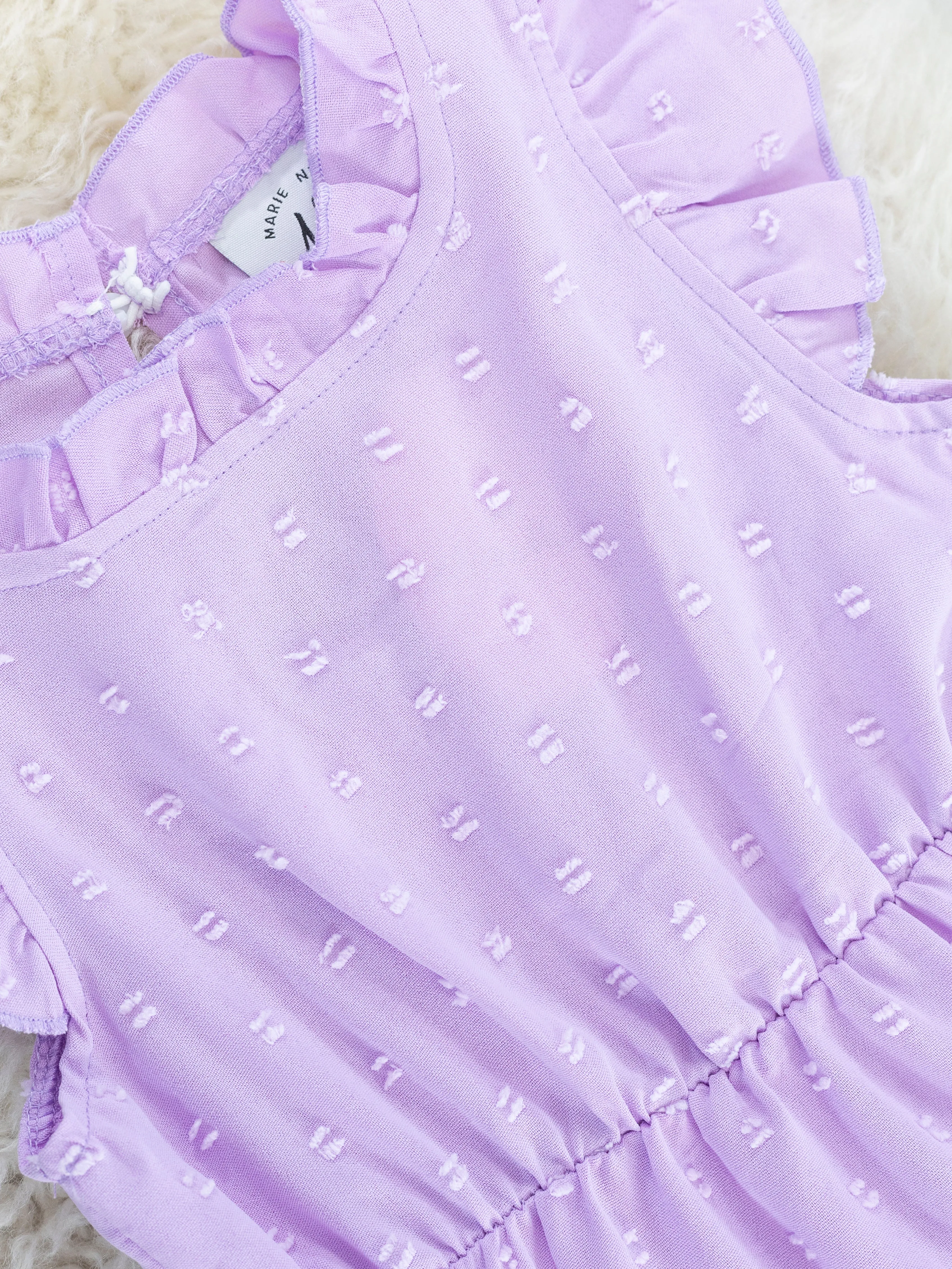 Mom & Me Lavender Tiered Mock Neck Dress