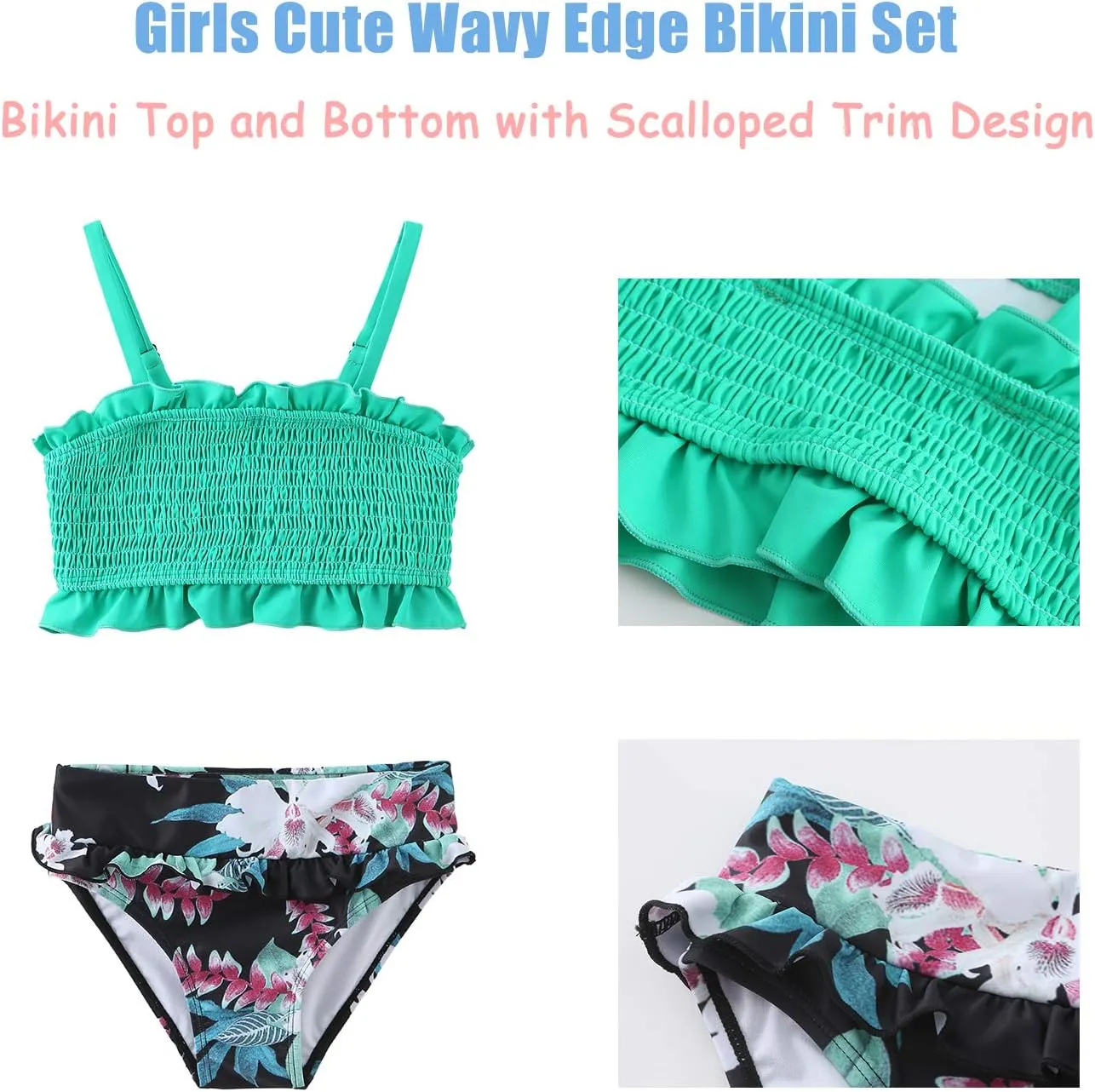Moon Tree Girls Two Piece Bikini Swimsuits Bathing Suit Athletic Swim Suit