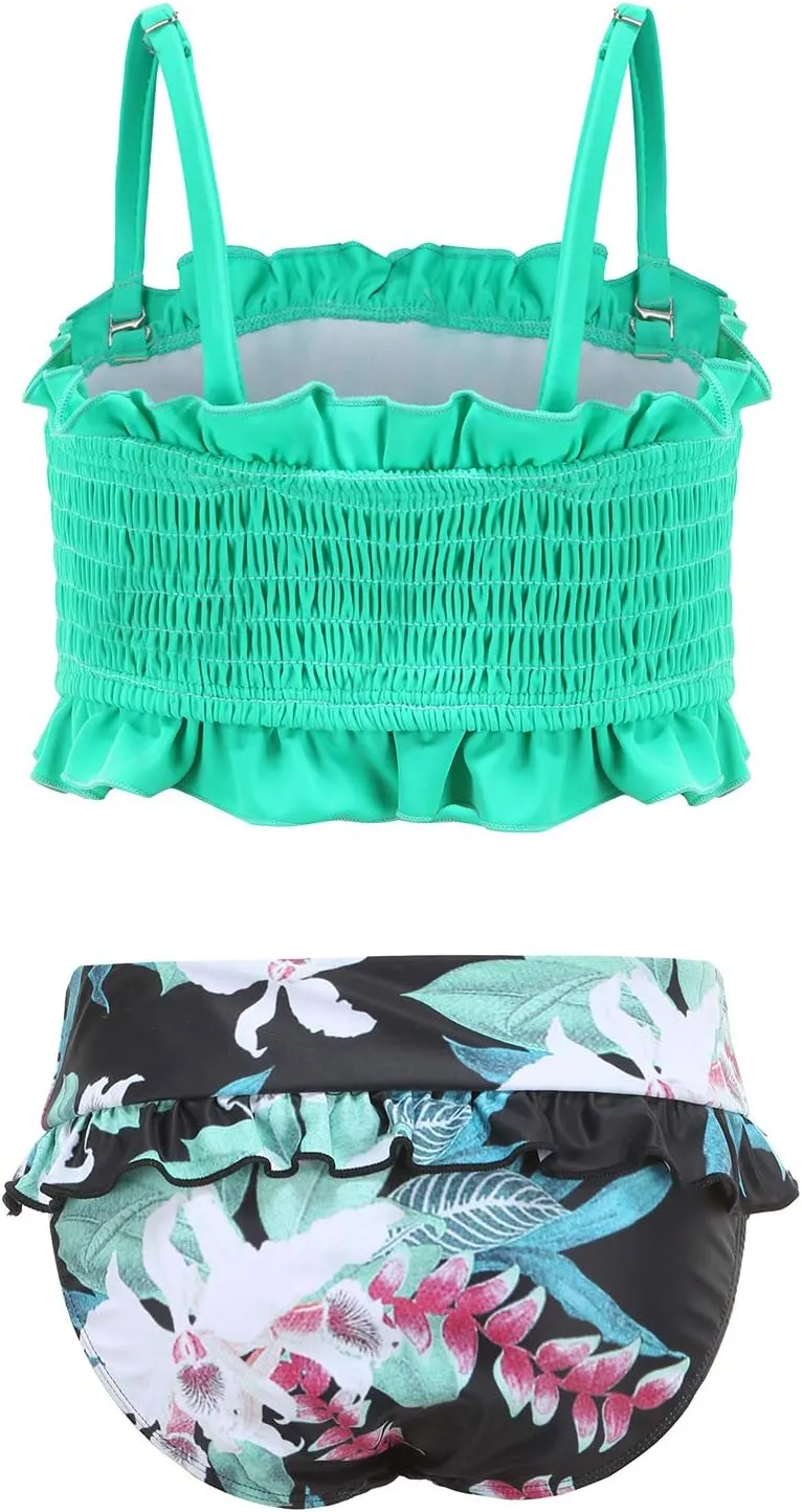 Moon Tree Girls Two Piece Bikini Swimsuits Bathing Suit Athletic Swim Suit