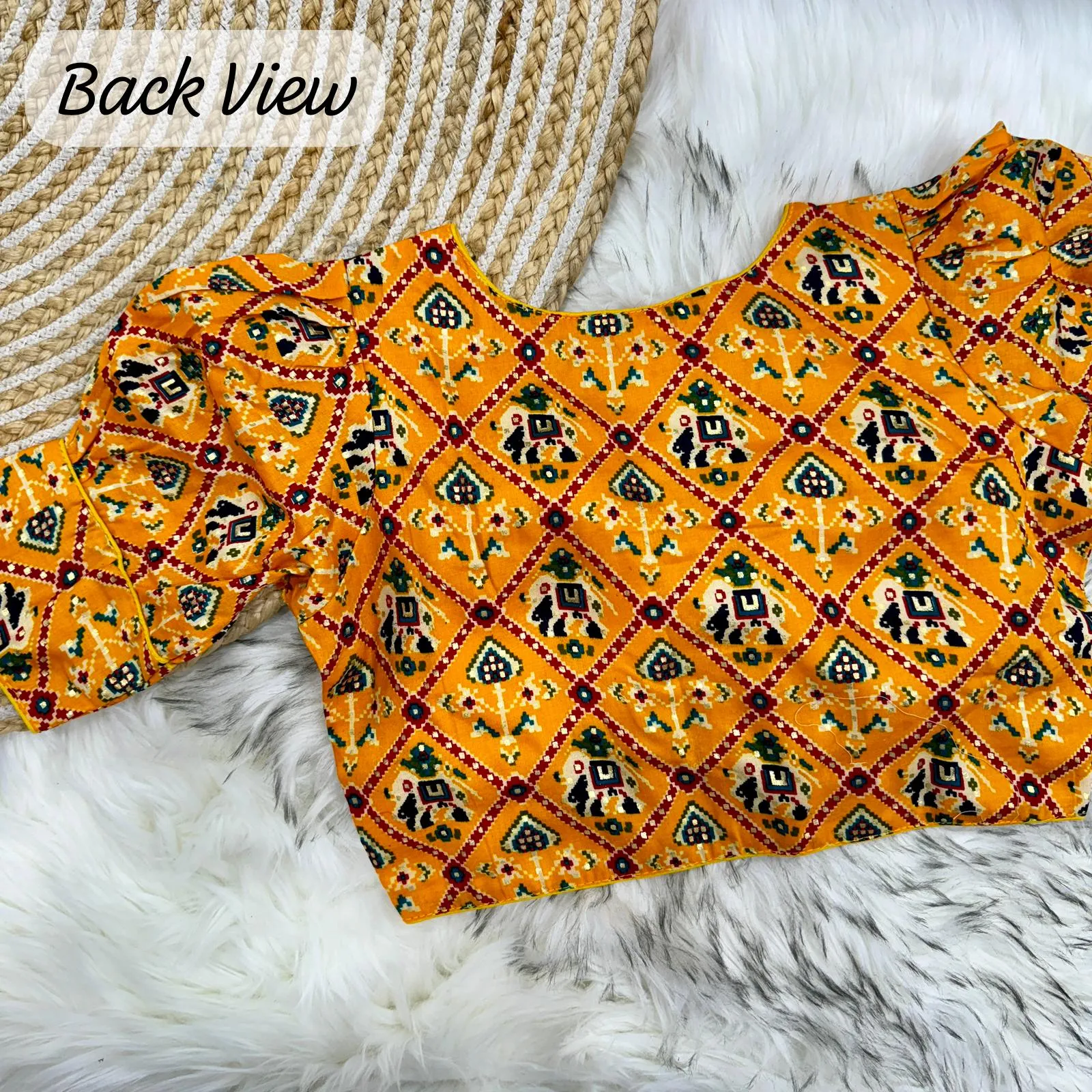 Navratri Traditional Garba Spl. Patola Print Cotton Blouse For Women's
