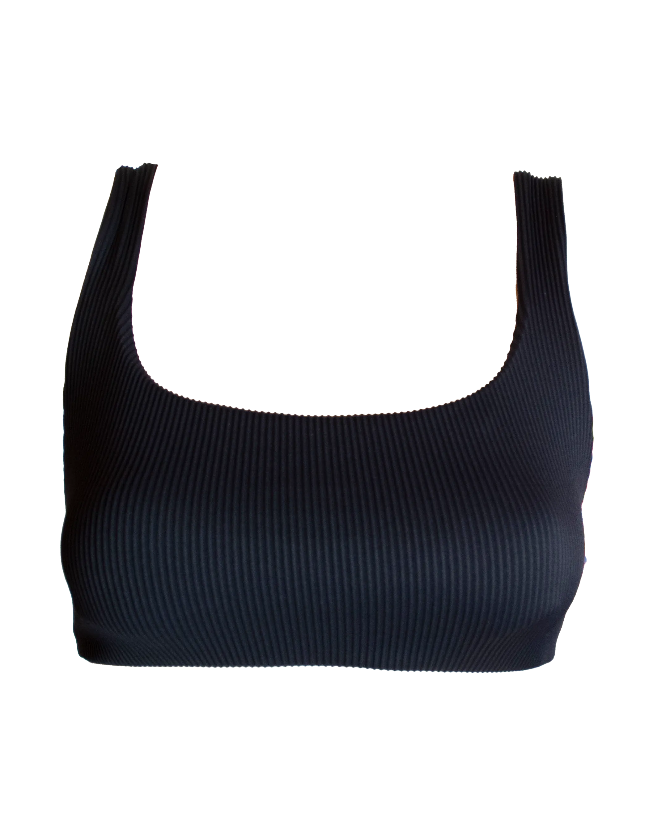 Nikoi Black Womens Ribbed Tank Bikini Top