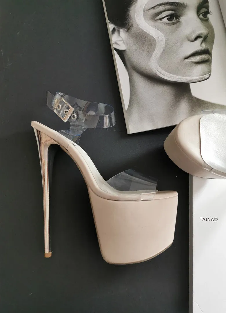 Nude Transparent Platform Sandals