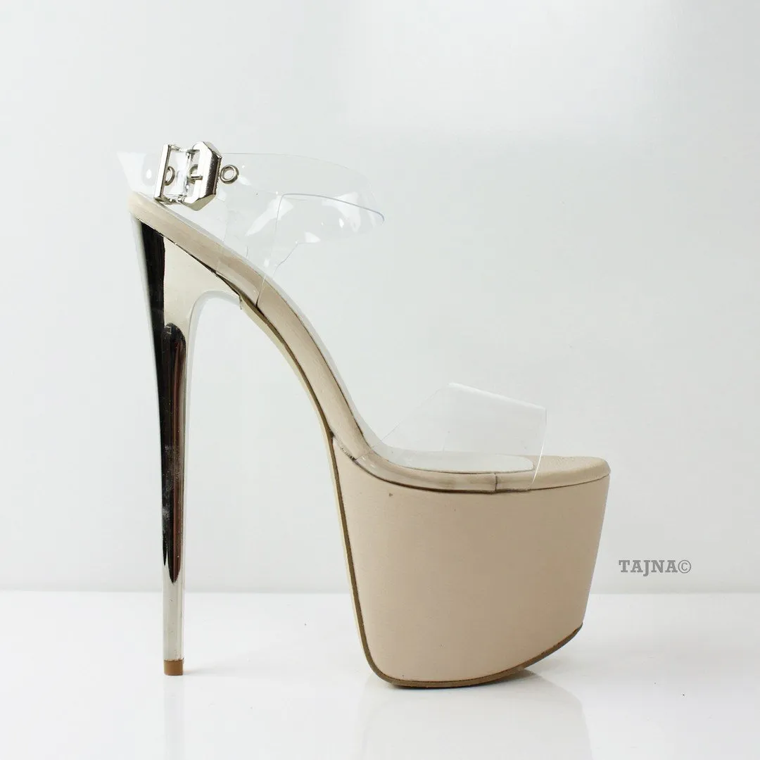 Nude Transparent Platform Sandals