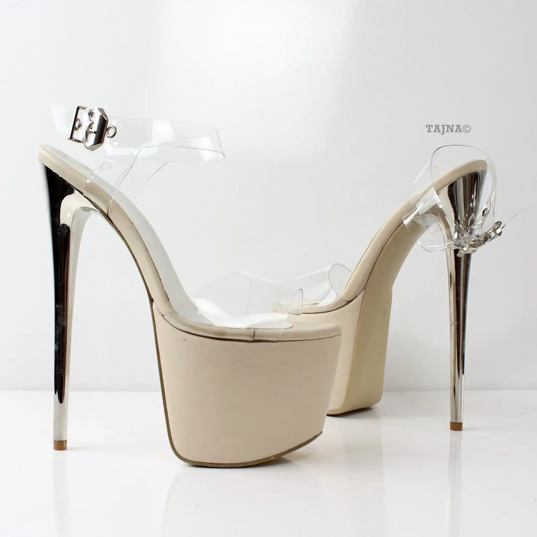 Nude Transparent Platform Sandals