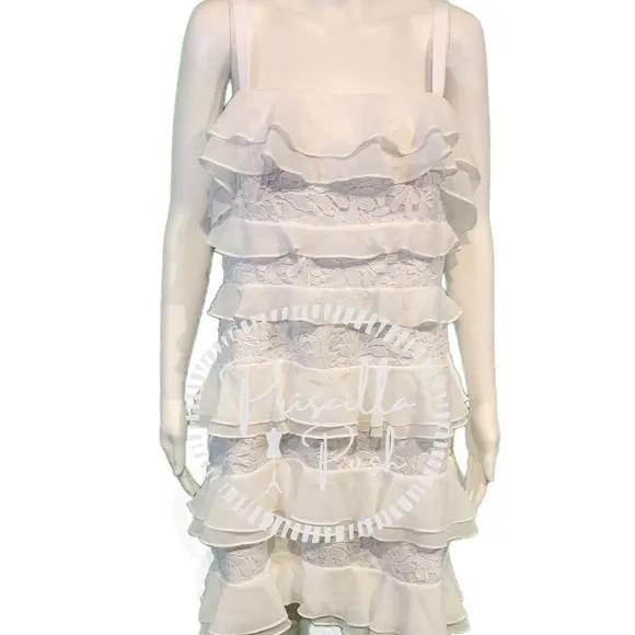 NWT Lilly Pulitzer “Olive” White Ruffle Tank Dress 14
