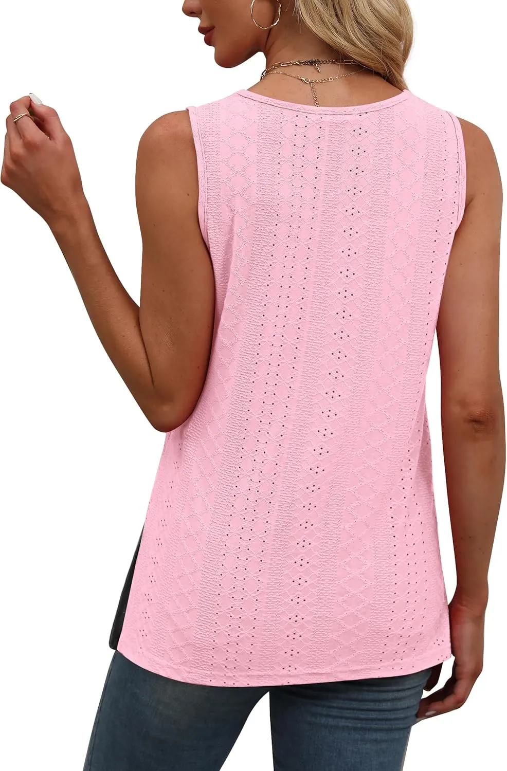 OFEEFAN Womens Tank Tops Square Neck Summer Loose Fit Casual Basic Fashion Flowy Sleeveless