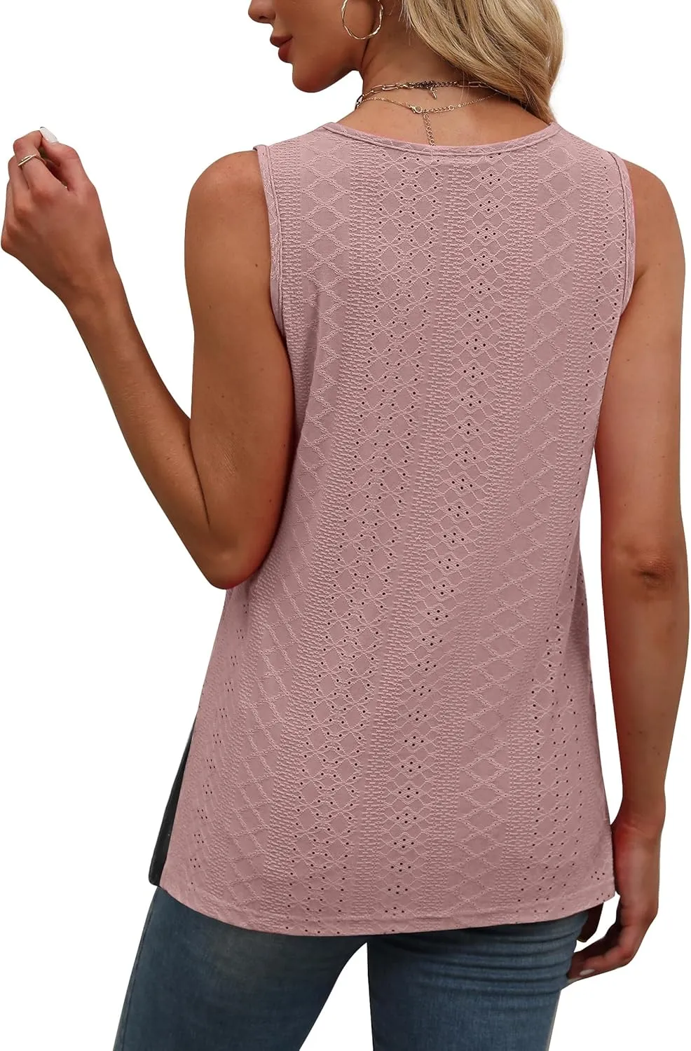 OFEEFAN Womens Tank Tops Square Neck Summer Loose Fit Casual Basic Fashion Flowy Sleeveless