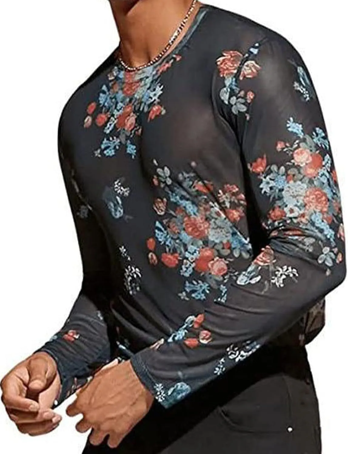 Panegy Men's Sheer Mesh See Through Tshirt Workout Gym Muscle Shirts Party Club Rave Disco Tank Top Tee