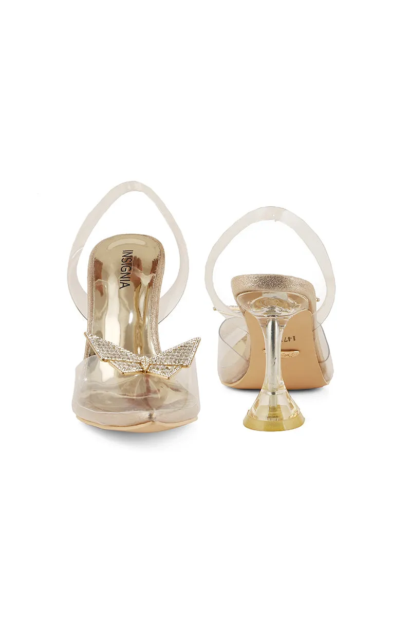 Party Wear Sling Back I47160-Golden
