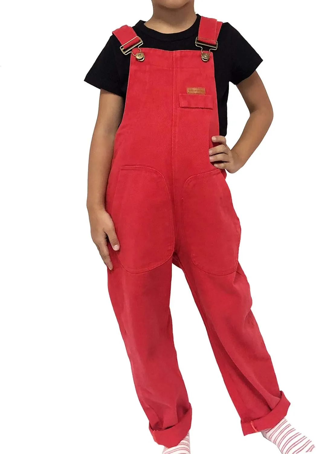 Peacolate 5-14Years Girls Pink Embroidered Denim Overalls Denim Jumpsuits & Rompers Big Girls Pants
