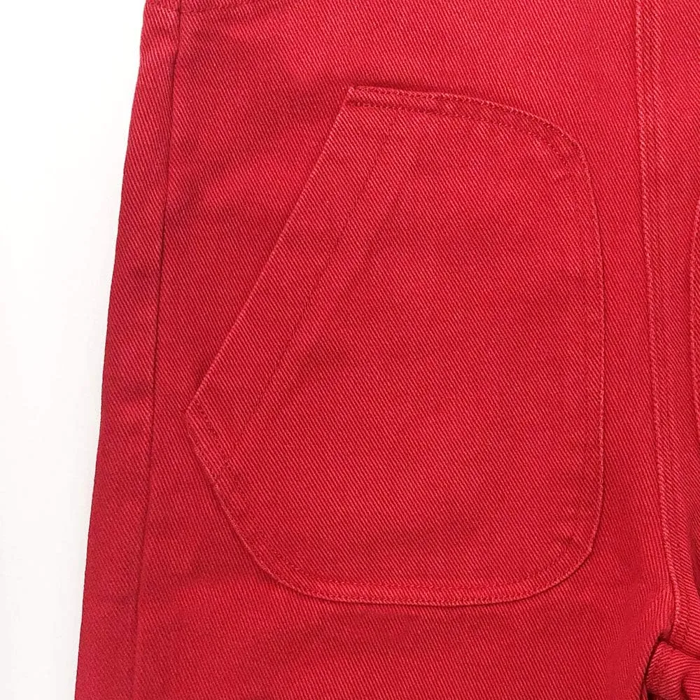 Peacolate 5-14Years Girls Pink Embroidered Denim Overalls Denim Jumpsuits & Rompers Big Girls Pants
