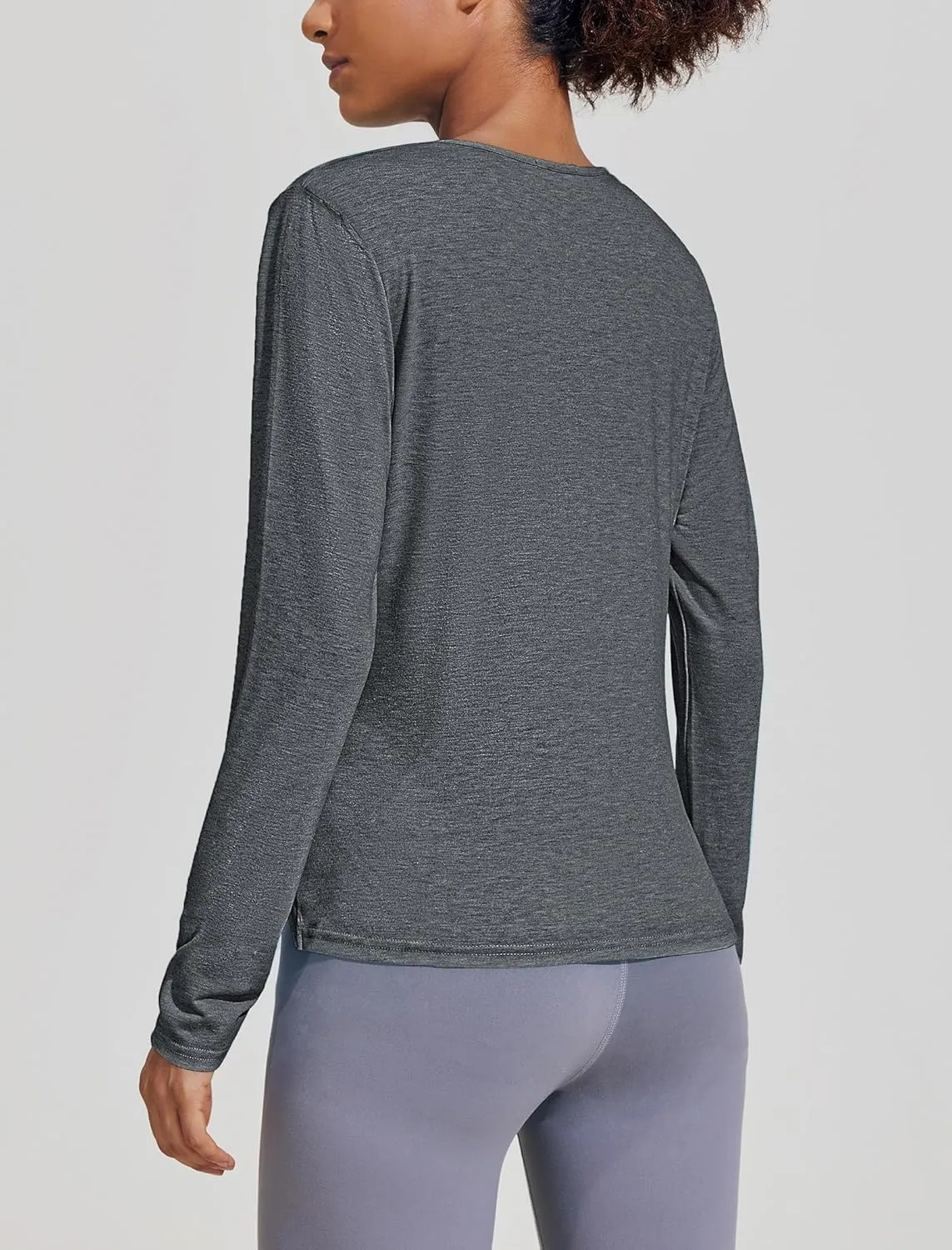PINSPARK Womens Long Sleeve Shirts Workout Tops V Neck Twist Front Hiking Yoga Running Casual T-Shirt