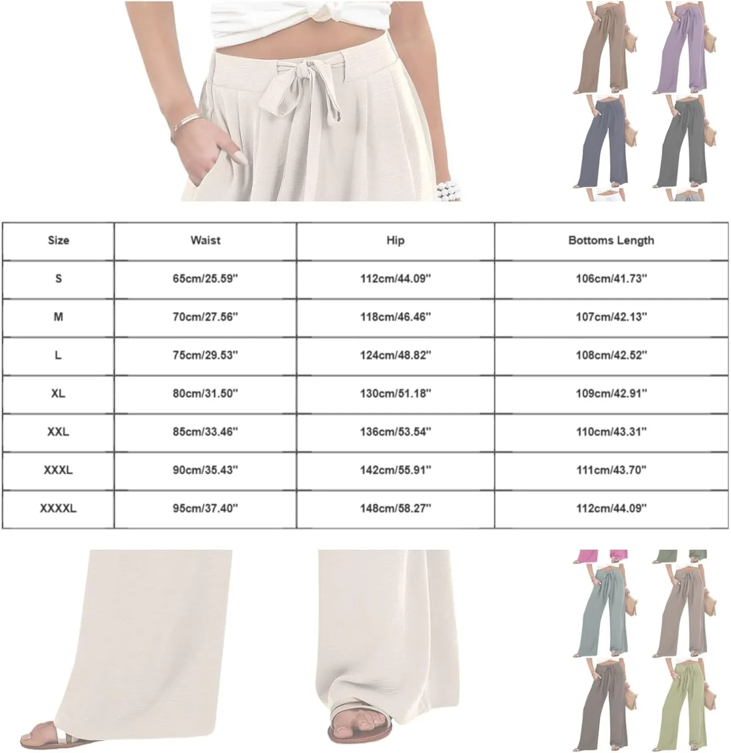 Plus Size Womens Linen Pants Wide Leg Summer Palazzo High Waisted Drawstring Business Casual Beach Cotton Pants 2025