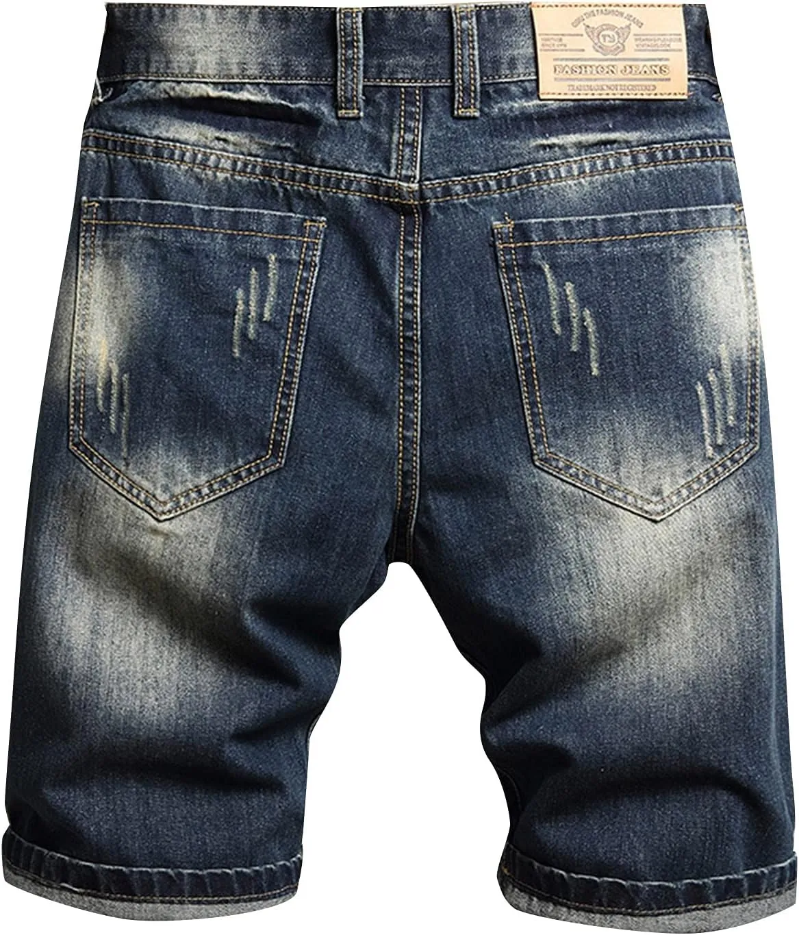 Ripped Denim Shorts for Men Classic Relaxed Fit Jean Shorts Casual Denim Stretch Slim Fit Washed Ripped Jean