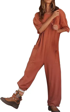Rompers For Women Playsuit Women Long Jumpsuit Solid Button Boho Strap Women's Jumpsuit Summer Jumpsuits For Women