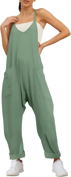 Rvidbe Casual Vacation Outfits Spring Summer Trendy Clothes Beach 2023 Womens Jumpsuits Rompers Loose Overalls Jumpers with Pockets Womens Jumpsuits Dressy Womens Rompers And Jumpsuits