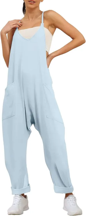 Rvidbe Womens Jumpsuits Vacation Outfits 2023 Casual Fashion Beach Spring Summer Clothes Long Rompers Baggy Onesie Overalls Jumpers Jumpsuits for Women Summer Dressy Womens Rompers And Jumpsuits
