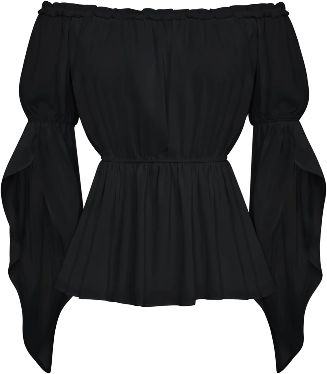 Scarlet Darkness Renaissance Shirt Women Trumpet Sleeve Peasant Blouse Pirate Tops