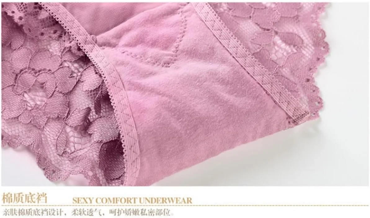 Sexy Floral Embroidered Flower Mesh Underwire Push Up Lingerie Set Wireless Bras Seamless Panties