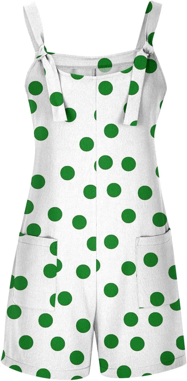 Shorts Rompers For Women 2025 Summer Wide Leg Sleeveless Graphic Jumpsuits Casual Adjustable Strap Loose Fit Overalls