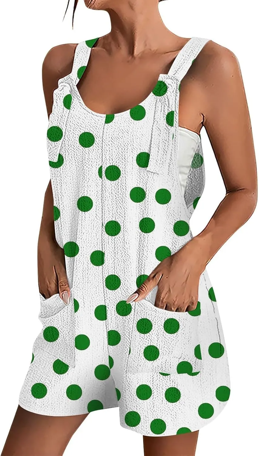 Shorts Rompers For Women 2025 Summer Wide Leg Sleeveless Graphic Jumpsuits Casual Adjustable Strap Loose Fit Overalls