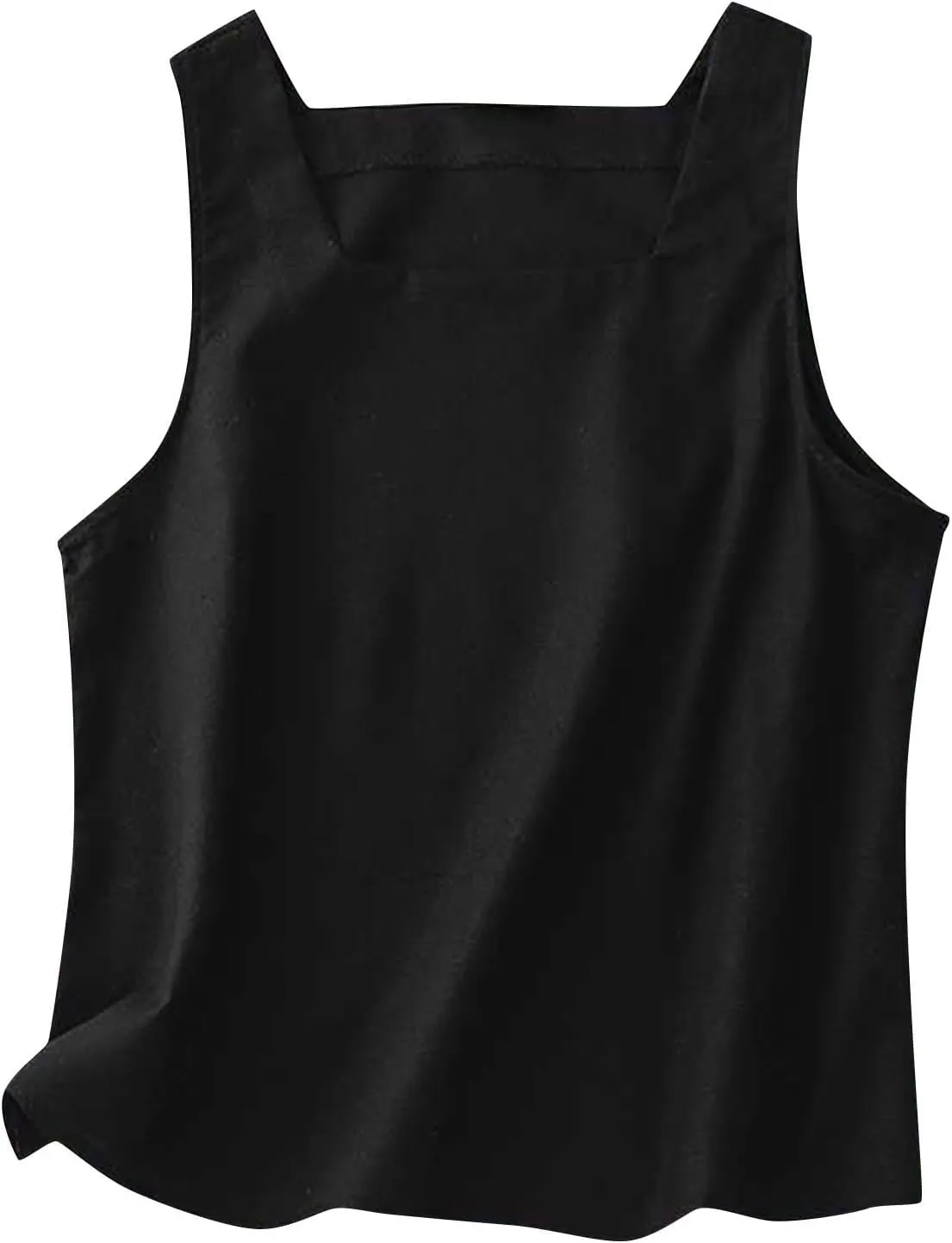 Square Neck Cotton Linen Tank Tops for Women Summer Vacation Casual Tops Loose Fit Sleeveless Shirt Beach Tees Vests