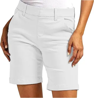 Summer Bermuda Shorts for Women 2025 Casual Stretchy Dressy Short Pants High Waisted Lounge Shorts with Pockets