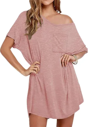 Swimsuit Cover Up for Women Beach Casual Loose Short Sleeve V Neck T Shirt Sleepshirts Bathing Suit Coverup Beachwear