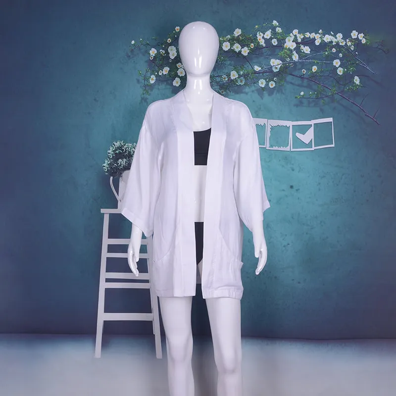 Three Quarter Sleeve Kimono Beachwear Bikini Cover Up