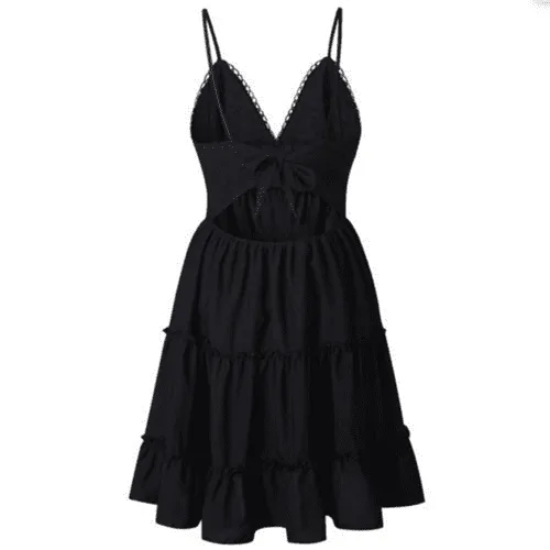 Tie-Back Ruffle Mini Dress