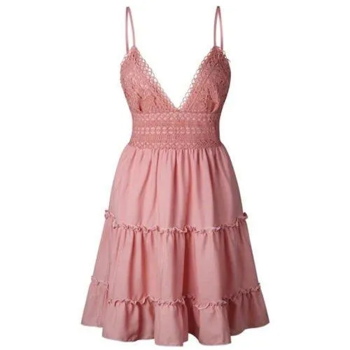 Tie-Back Ruffle Mini Dress