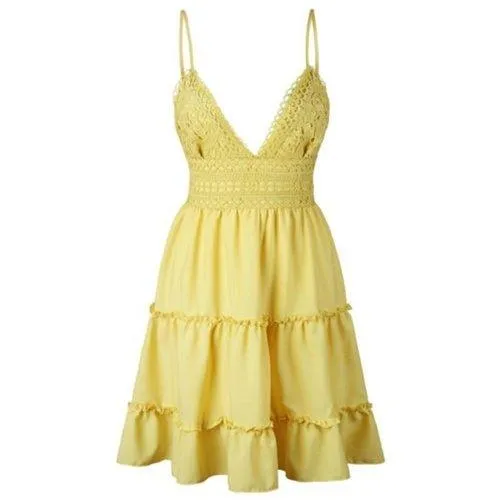 Tie-Back Ruffle Mini Dress