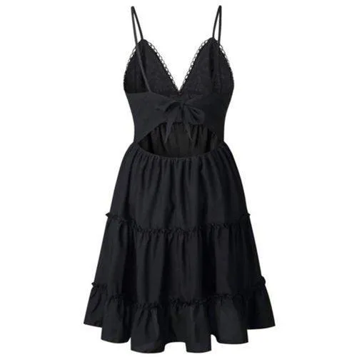 Tie-Back Ruffle Mini Dress