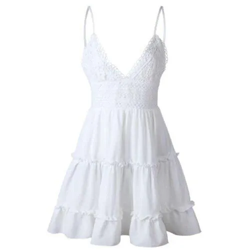 Tie-Back Ruffle Mini Dress