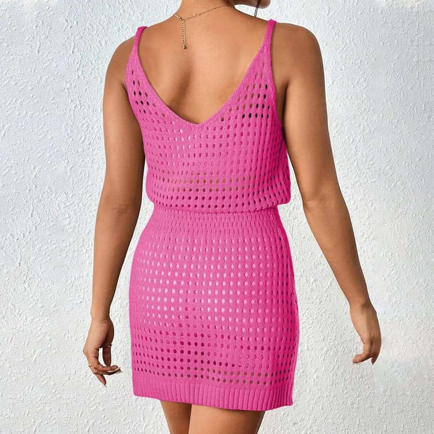 Vacation Dresses for Women Crochet Hollow Out Knit Swimsuit Cover Up Summer Beach Bathing Suit Outfits