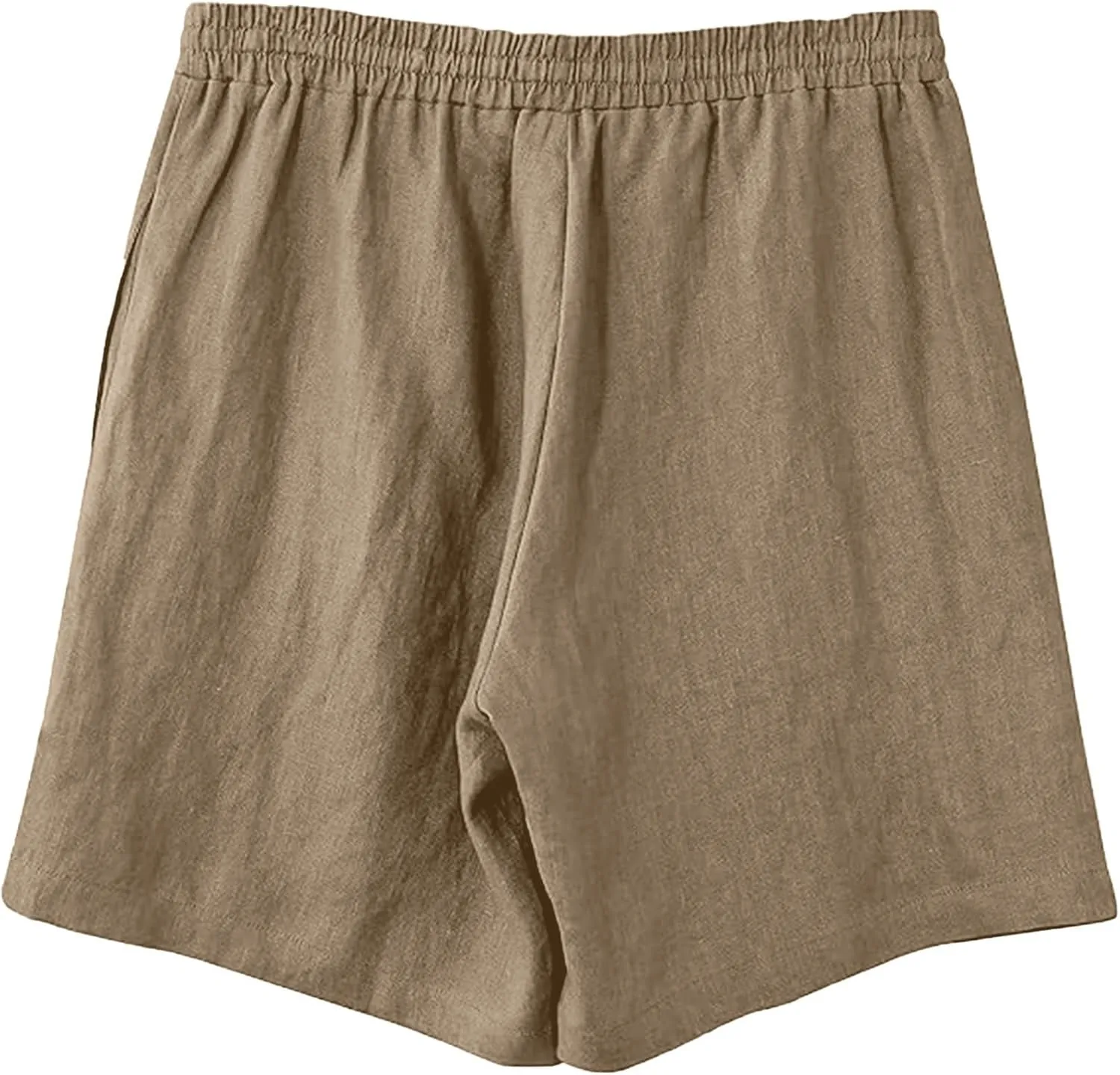 WENKOMG1 Mens Cotton Linen Shorts Lightweight Breathable Summer Linen Shorts Elastic Waist Drawstring Lounge Pants