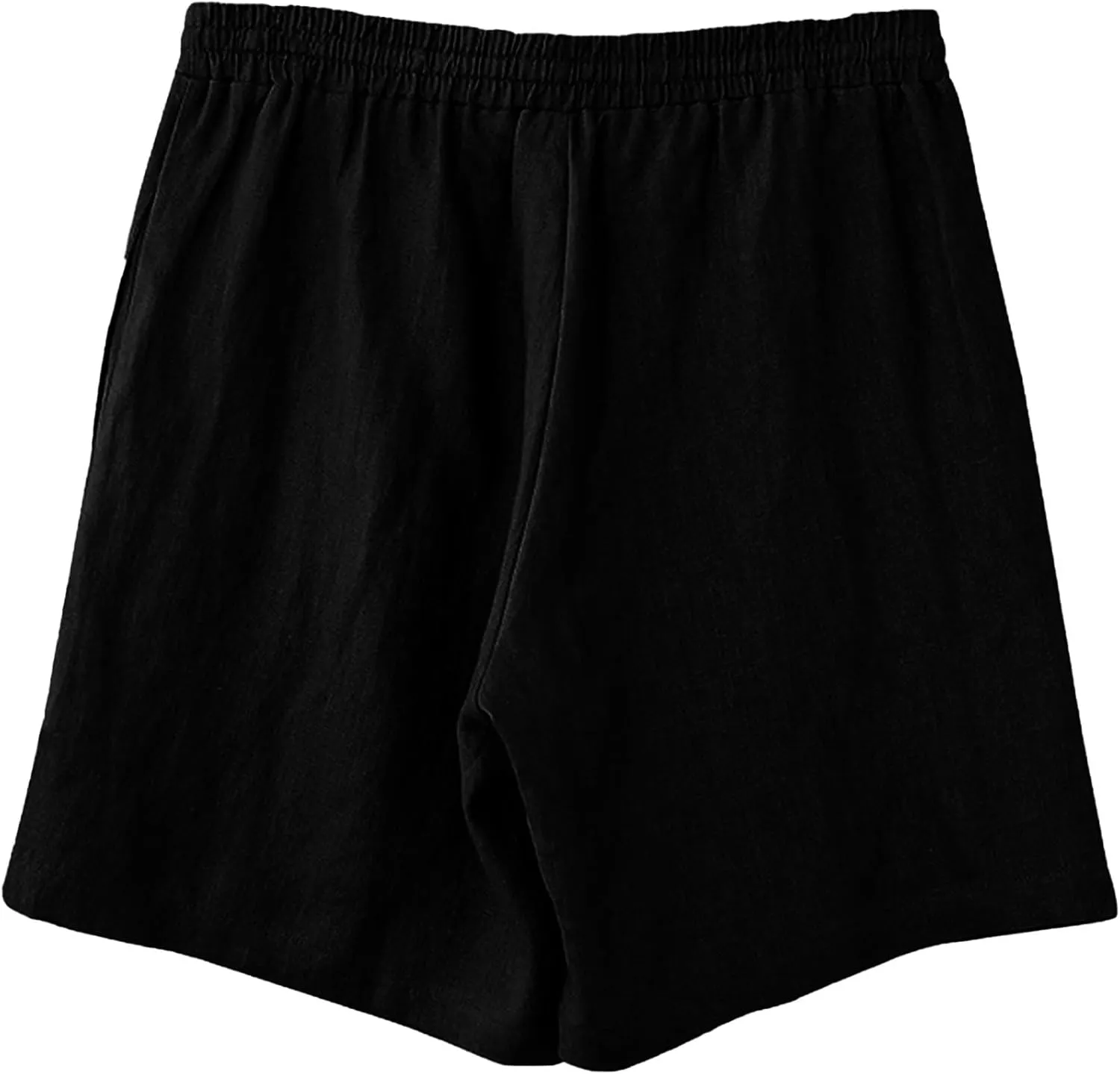 WENKOMG1 Mens Cotton Linen Shorts Lightweight Breathable Summer Linen Shorts Elastic Waist Drawstring Lounge Pants