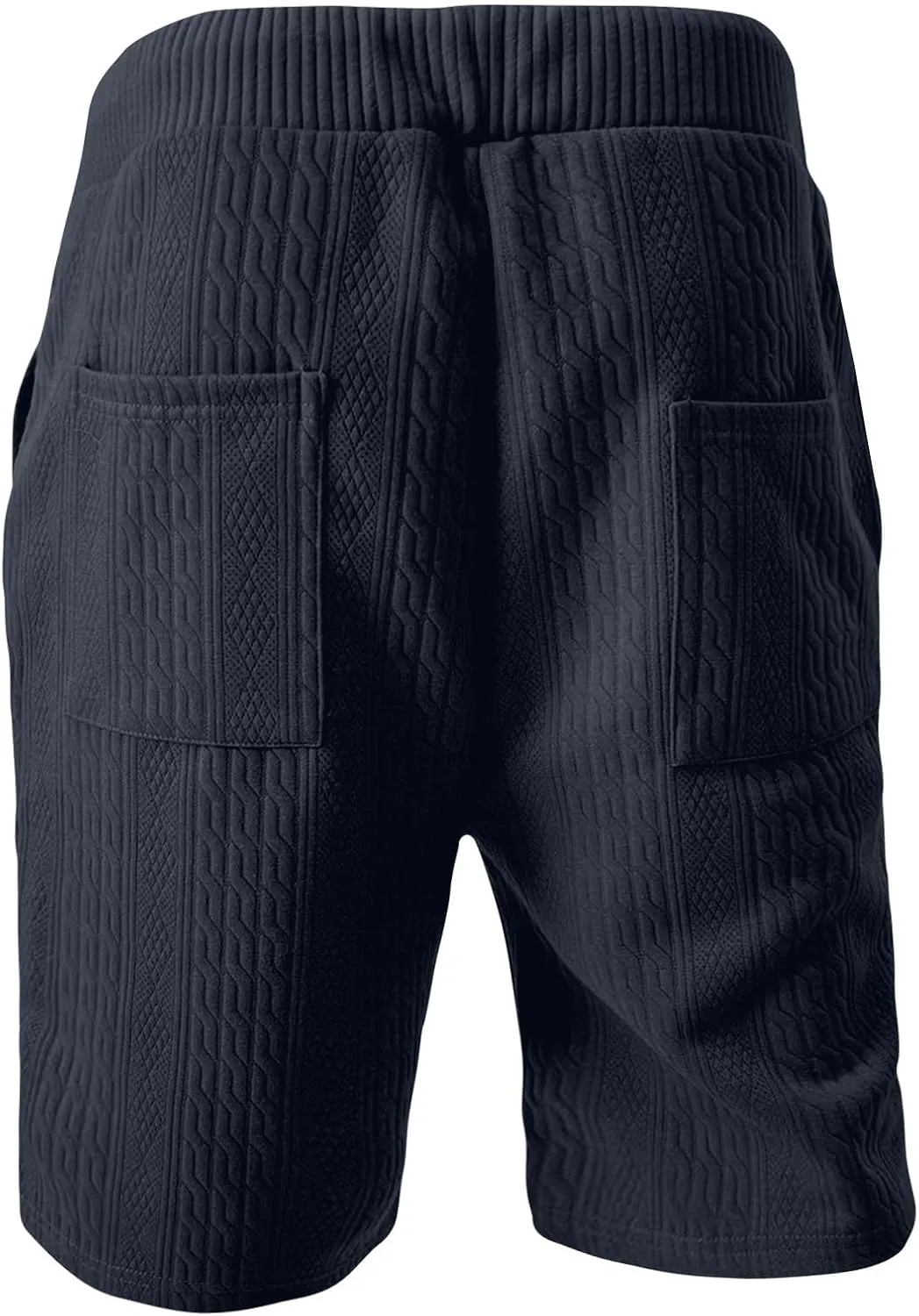WENKOMG1 Mens Gym SweatShorts Casual Jacquard Elastic Waist About Knee Jogging 7 Inch SweatShorts