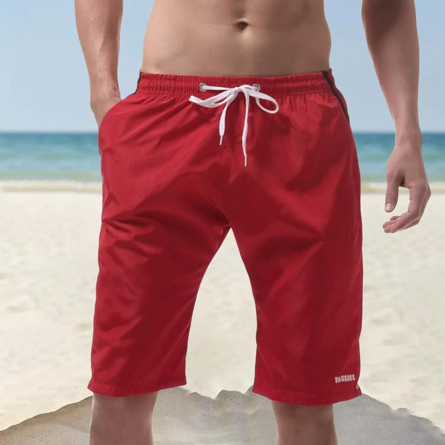 Wide Leg Shorts for Men Old Date with Pockets Dark Yoga Low Sports Shorts for Men Cotton Elasticated String