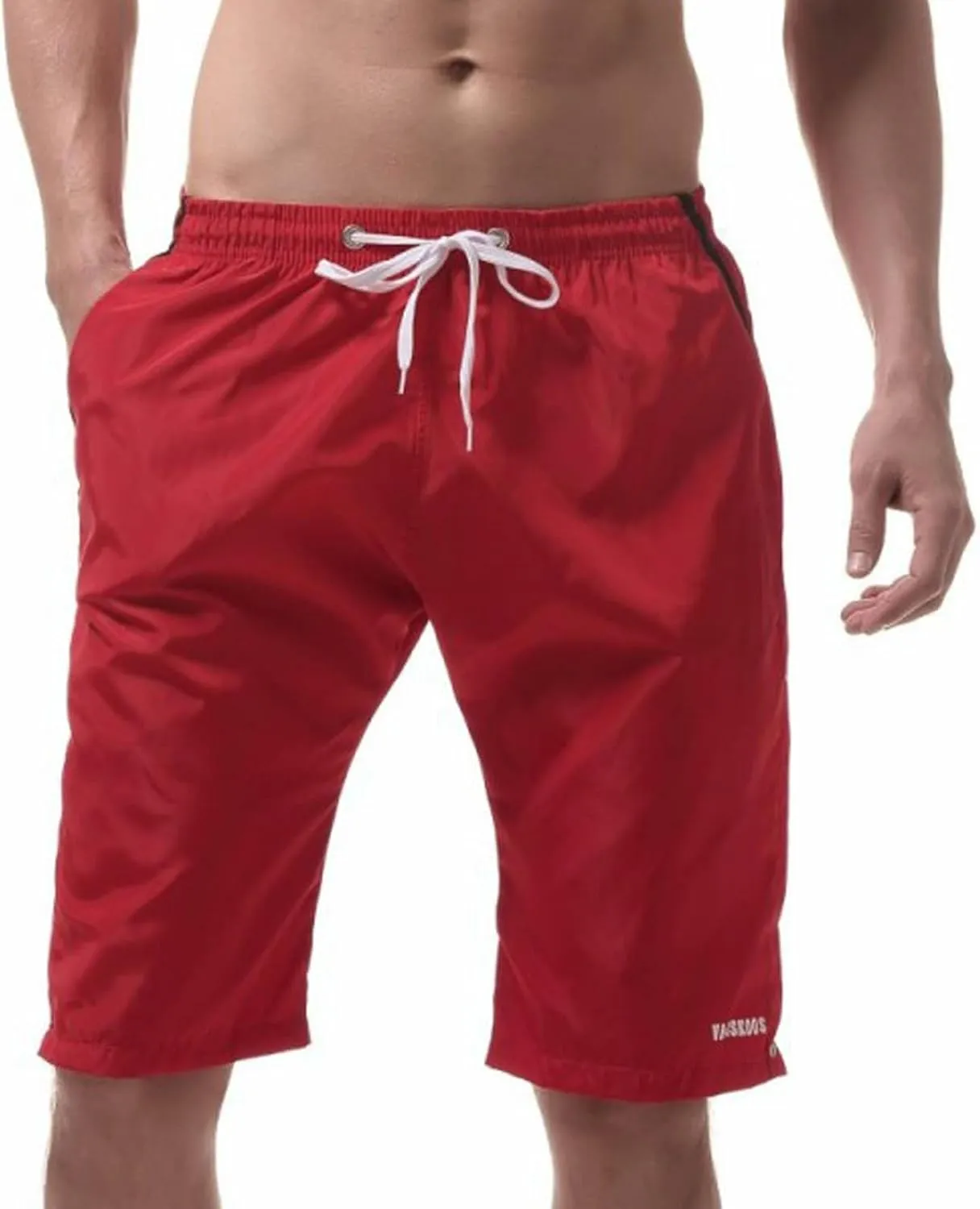 Wide Leg Shorts for Men Old Date with Pockets Dark Yoga Low Sports Shorts for Men Cotton Elasticated String