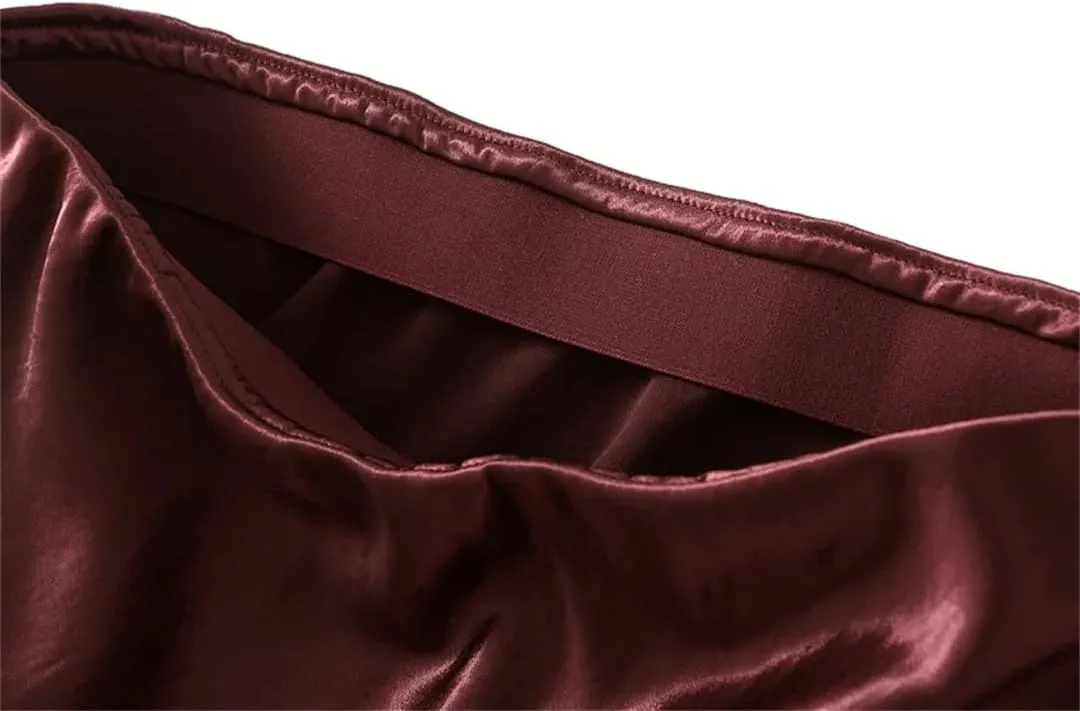 Women Autumn Fashion Slim Fit Skirts Pleated Flowing Satin Tight Midi Skirt Party Skirt