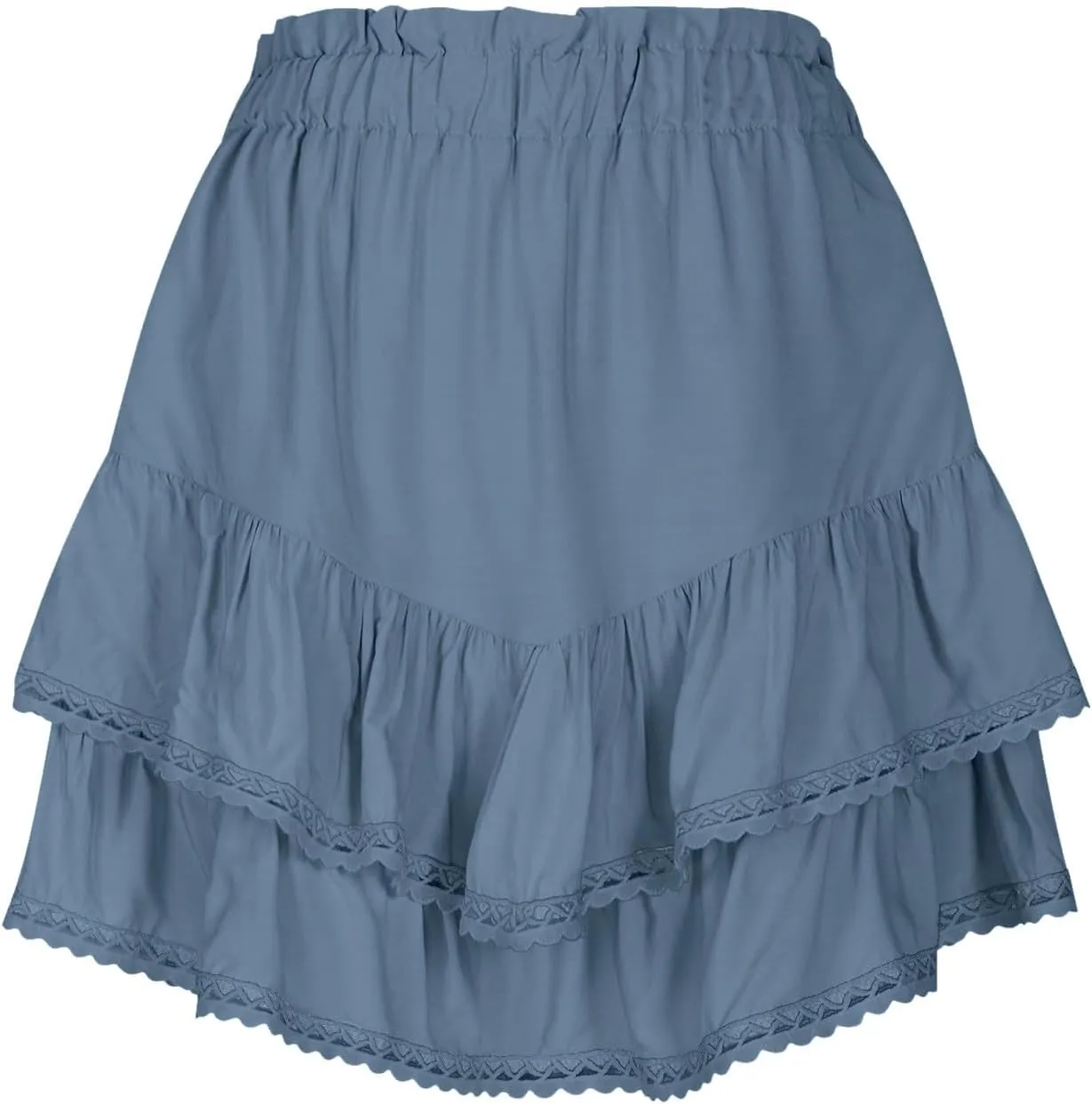 Women Boho Ruffle Mini Skirts 2025 Summer Elastic Waist Tiered Swing Short Skirt Beachwear Resort Wear Outfits